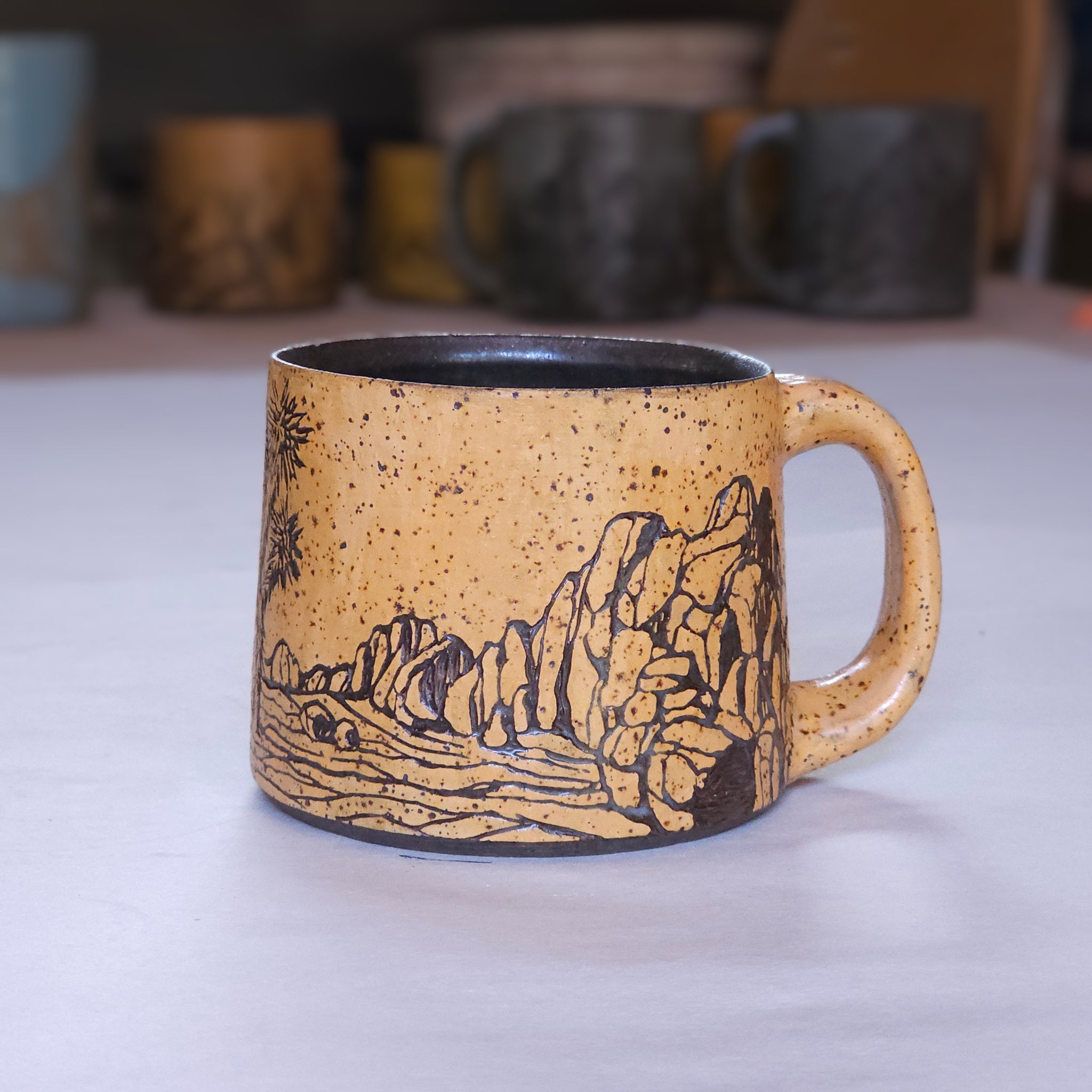 Handmade Pottery Mountain Tea Set Nature Ceramic Mug, Clay Mountain Mug,  Organic Ceramic Dishes, Ceramic Mountain Bowl, Pottery Mug 