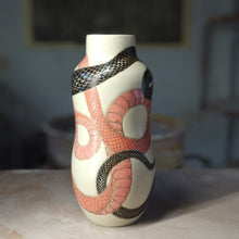 Load image into Gallery viewer, Twisted serpents porcelain vase
