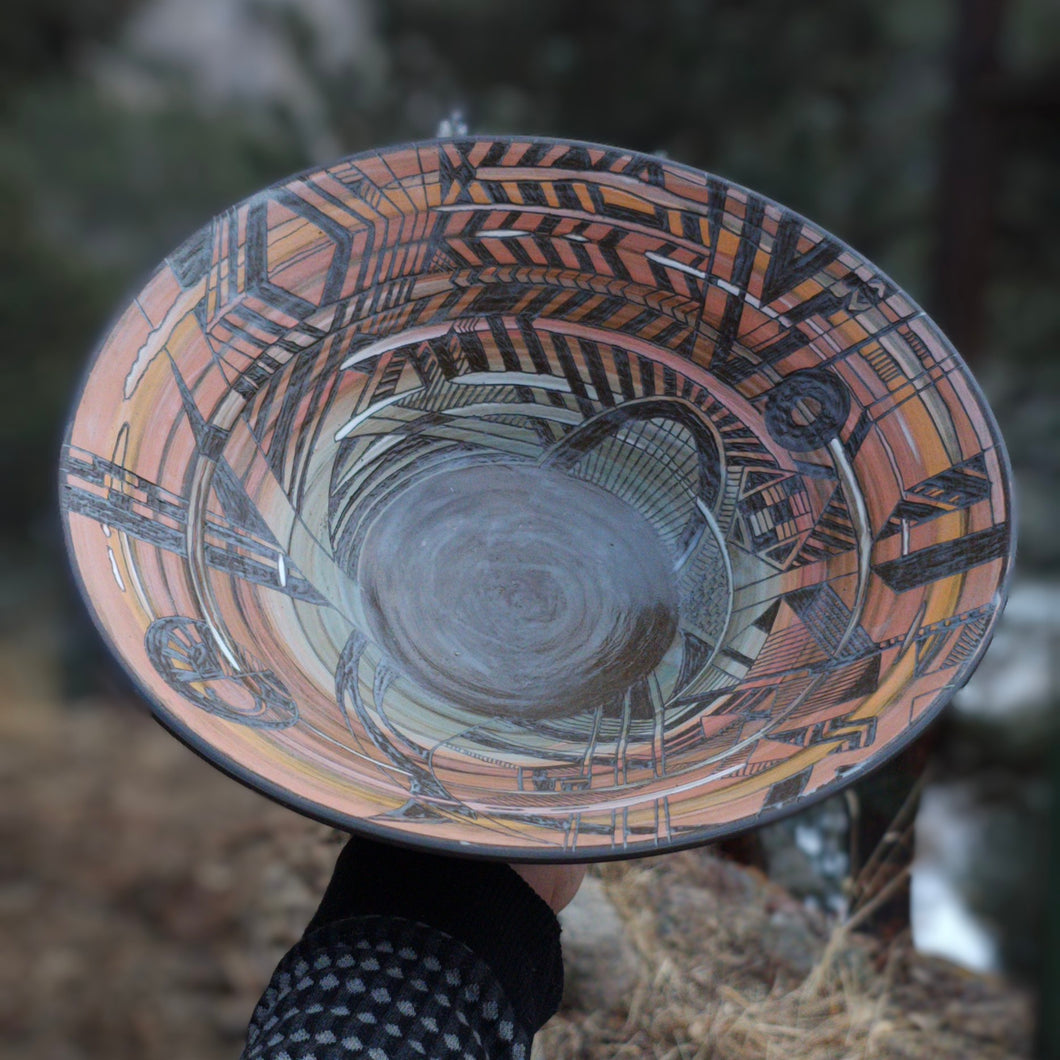 Sgraffito Stoneware Bowl
