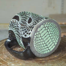 Load image into Gallery viewer, Snake Mug Black and Bermuda Blue
