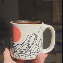 Load and play video in Gallery viewer, Mountains Mug Pre-Sale White
